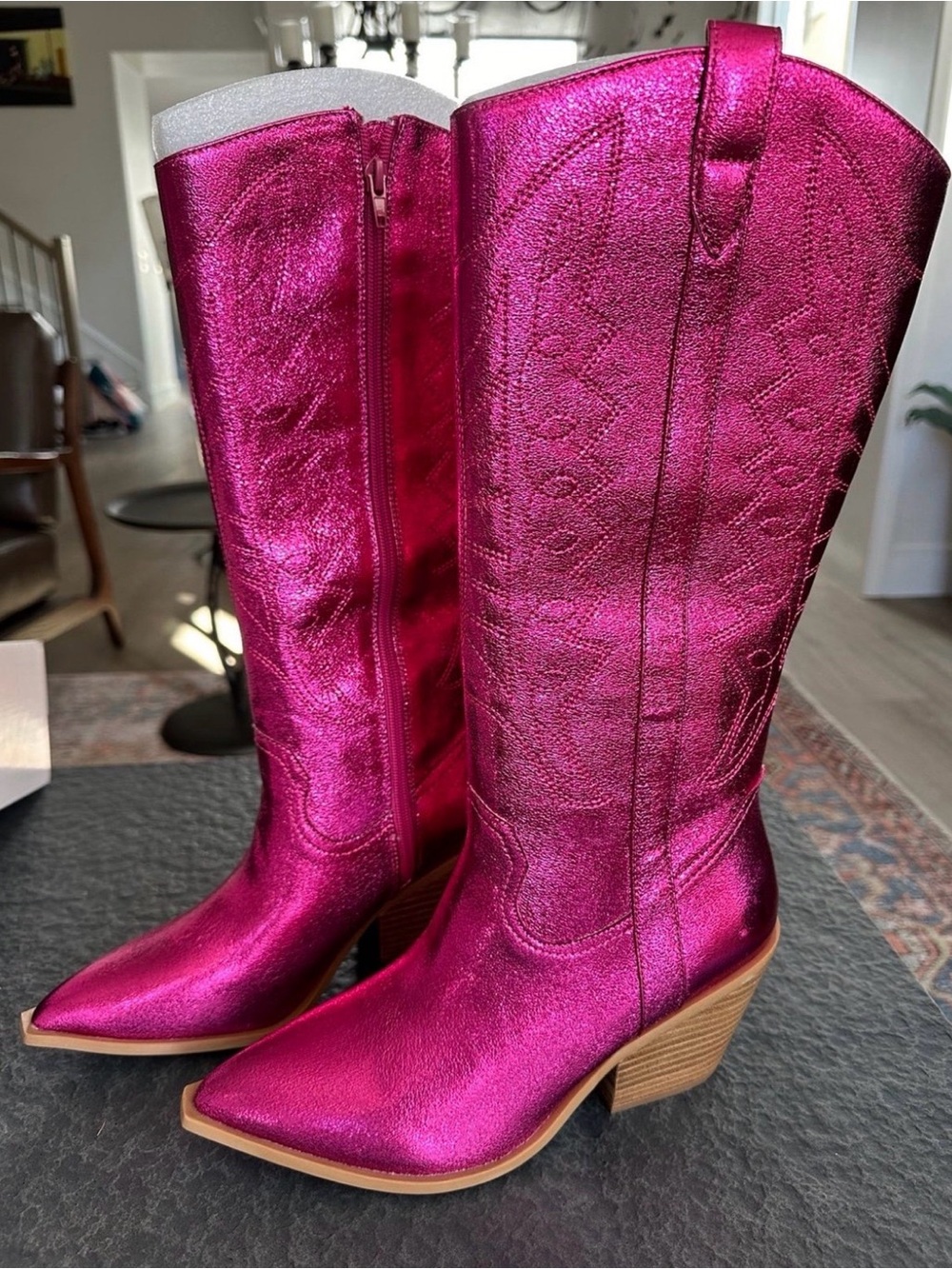 Hey Girl by Corkys Fuschia Metallic Howdy Boots Size 10 Corkys